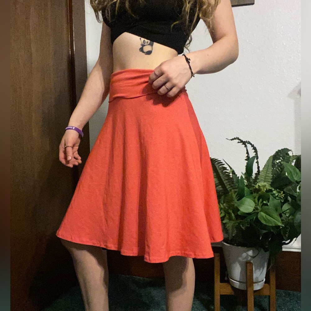 Lularoe orange flare skirt